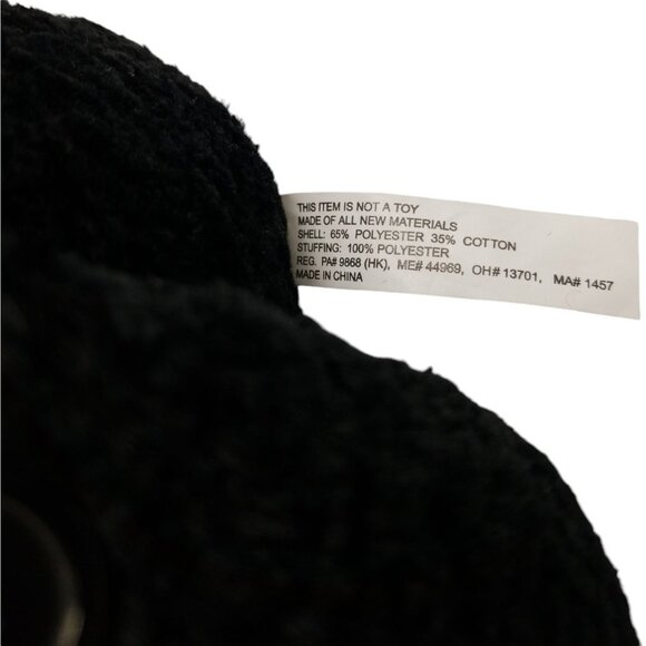 Halloween Black Cat Plush With Purple & Orange Witch Hat Posable Tail - Picture 7 of 16